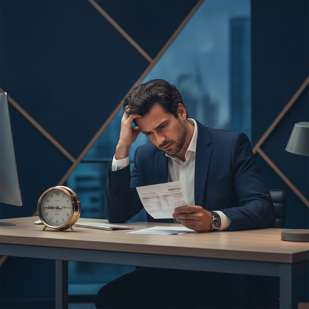 Hora extra nao paga como cobrar - trabalhador analisando contracheque e relogio